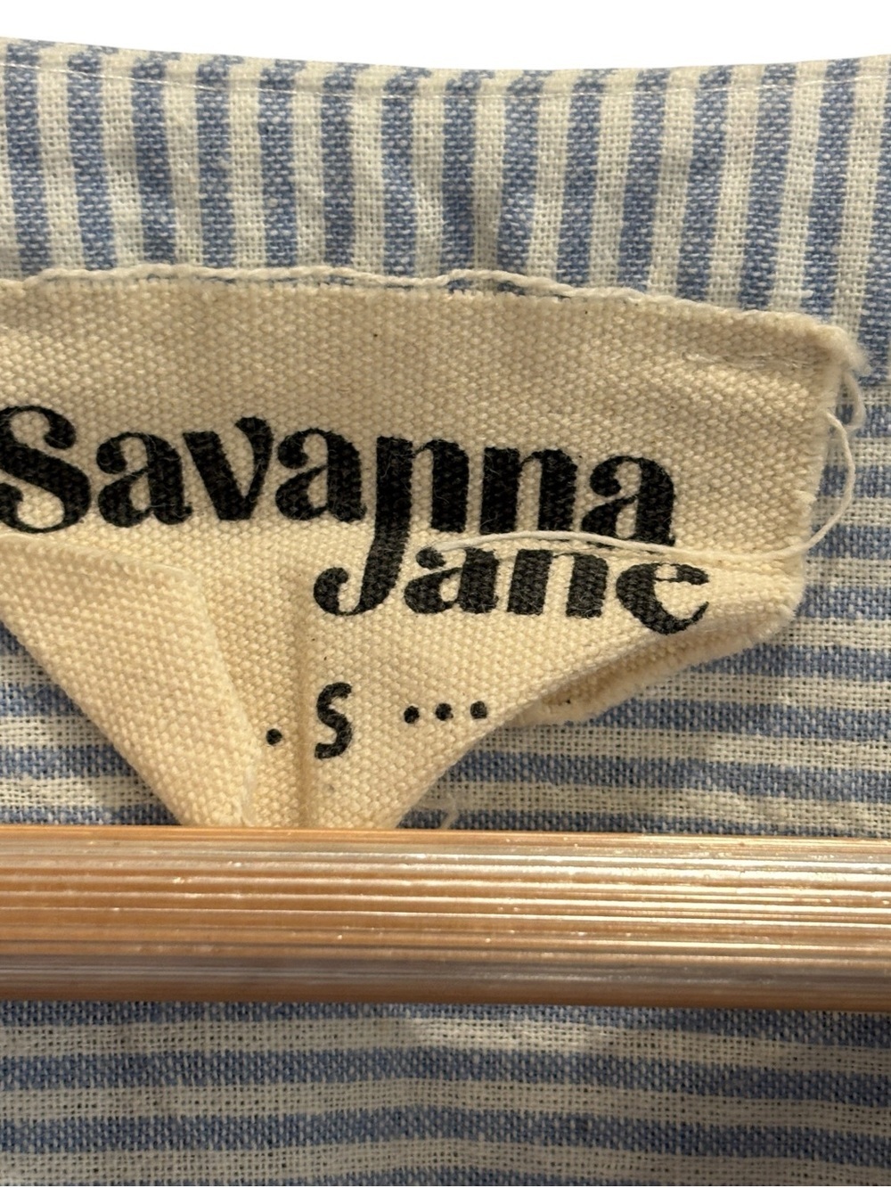 Savanna Jane Striped Babydoll Embroidered Floral Womens Top Size Small Oversized - Picture 5 of 8